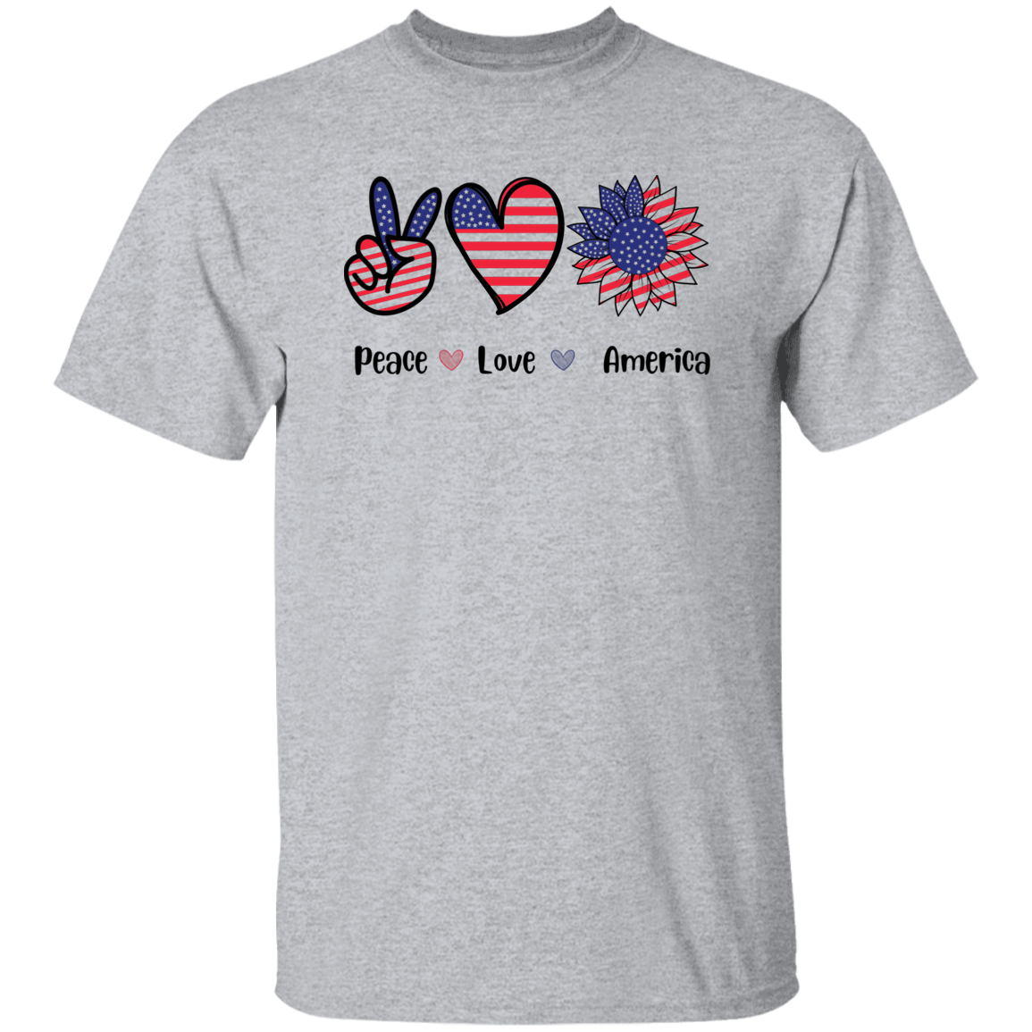 PEACE LOVE AMERICA T SHIRT