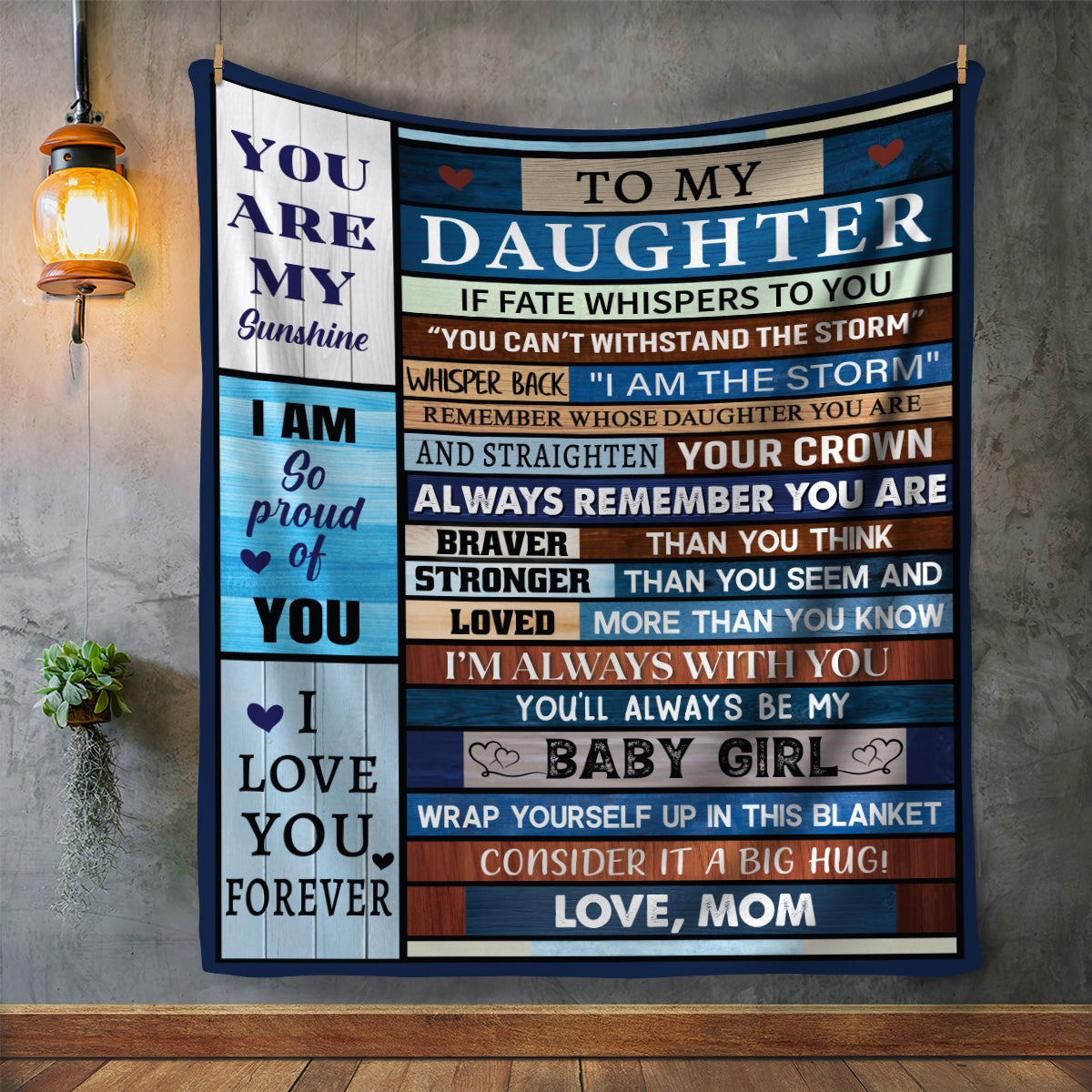To My Daughter- You Are My Sunshine - Cozy Plush Fleece ( Throw)