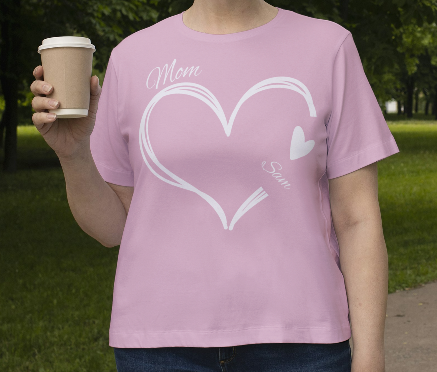 Personalized Heart T Shirt | Mothers Day Gifts