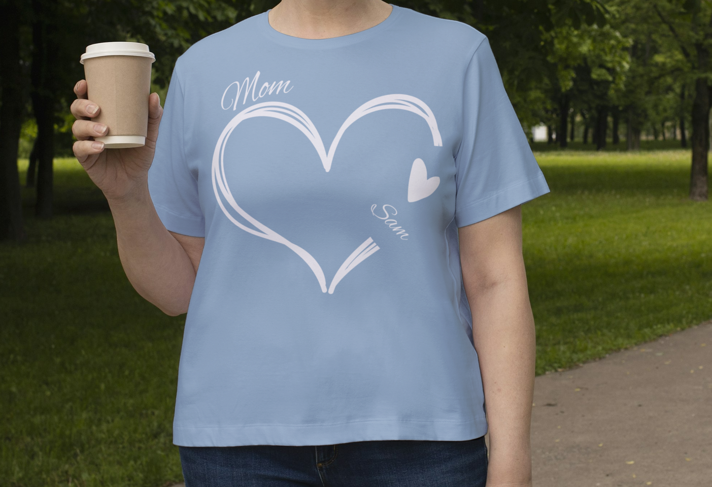 Personalized Heart T Shirt | Mothers Day Gifts