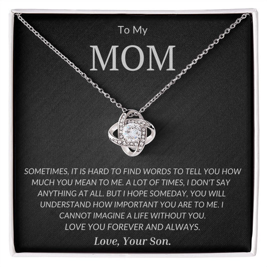 TO MOM | LOVE SON| LOVE KNOT NECKLACE