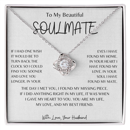 TO MY BEAUTIFUL SOULMATE | LOVE KNOT NECKLACE